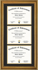 ,14X29 Triple Certificate Frame with 3 Openings for Three 8.5X11 Diploma Color G