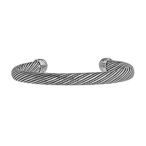 $475 SCOTT KAY 40g Ø7mm 2.5" 64mm Sterling Silver Twisted Rope Cuff Men Women - Picture 2 of 12