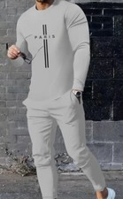 XXL Men 2 Piece Tracksuit Casual Solid T-Shirt and Pants Set. Fast Shipping 