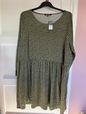 REDUCED Bonmarche  green spotty dress with long sleeves  size 26 new with tags