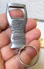 cool Samuel Adams beer Pewter Bottle opener key ring keychain, nice collectible