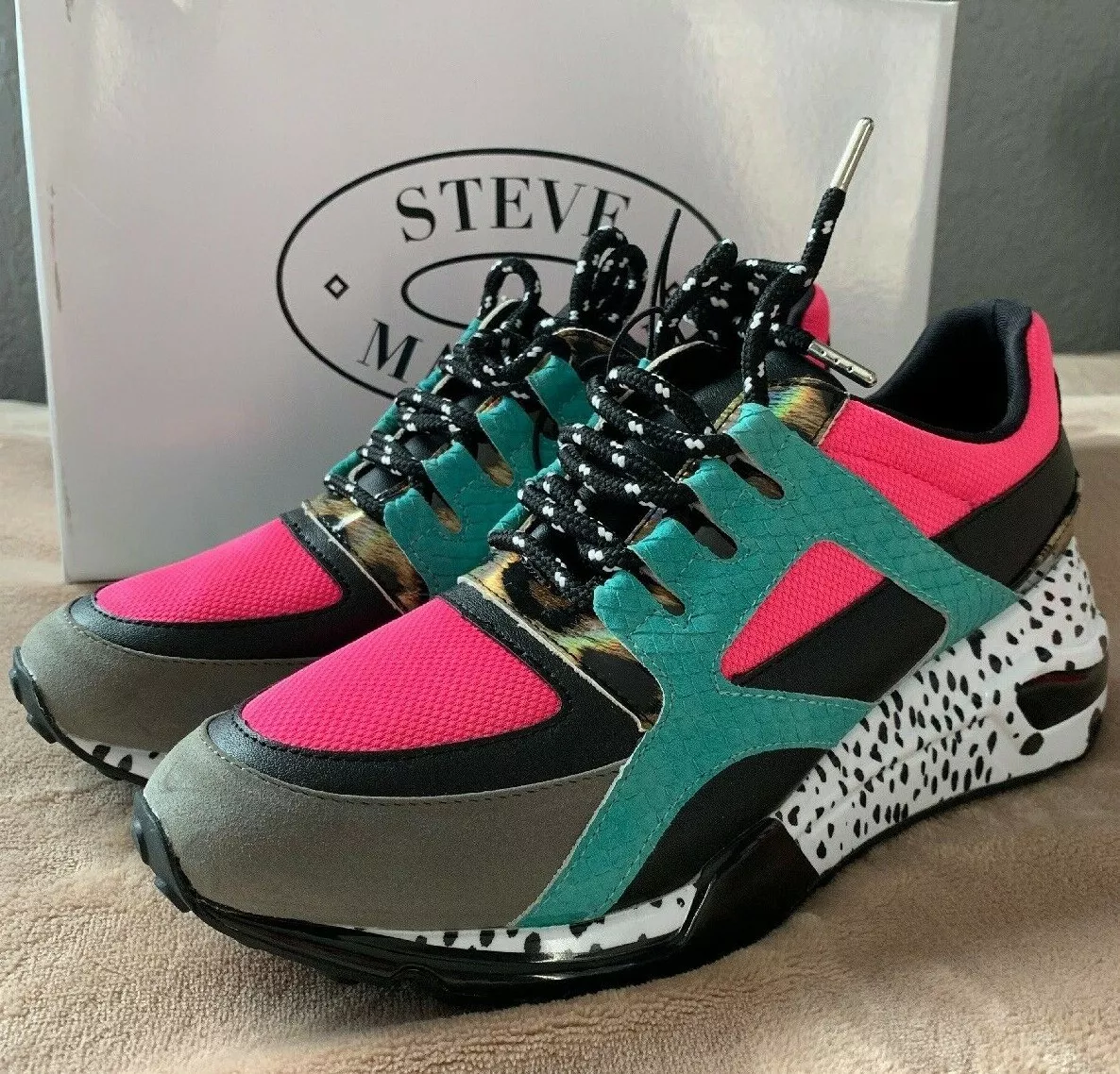 ondergeschikt Vegetatie vonnis Steve Madden Cliff Sneakers Pink Turquoise Leopard Gray Bright Multi 5.5 New | eBay ondergeschikt Vegetatie vonnis Steve Madden Cliff Sneakers Pink Turquoise Leopard Gray Bright Multi 5.5 New | eBay