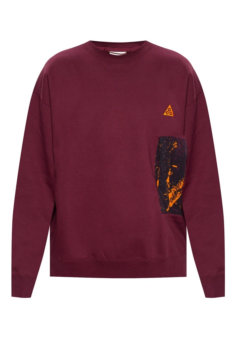 Como compilar Beca Nike ACG Crew Neck Sweatshirt CZ5102-643 Night Maroon Men&#039;s Size Large  | eBay