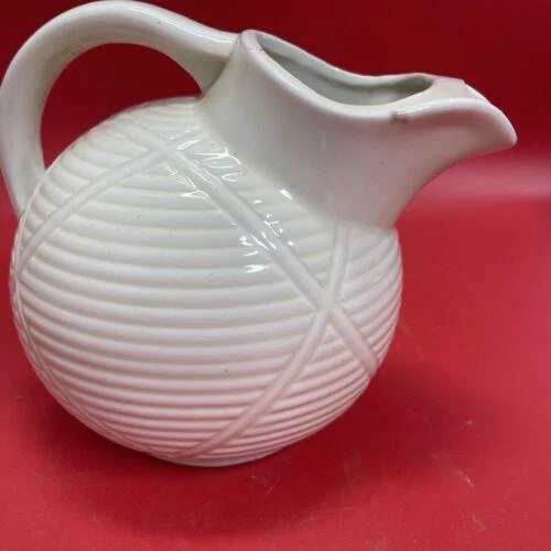 Pitcher White w/ covered edge and handle Floral Flowers Water Tea Juice Foto 3 de 4