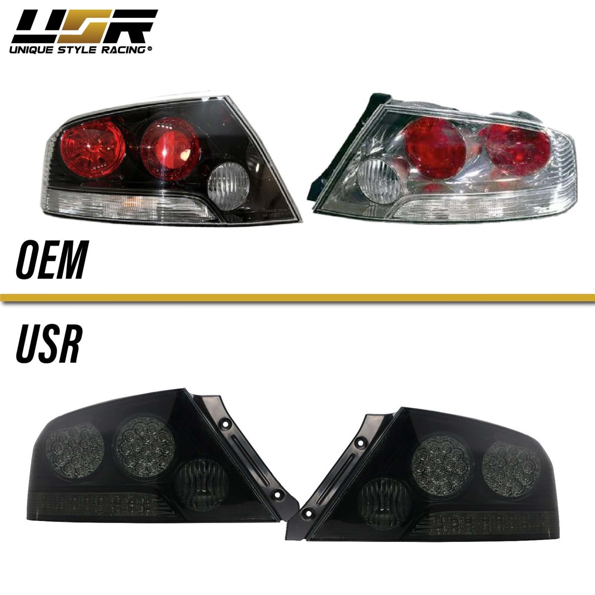 DEPO JDM Look Black/Smoke LED Tail Light For 2003-2006 Mitsubishi