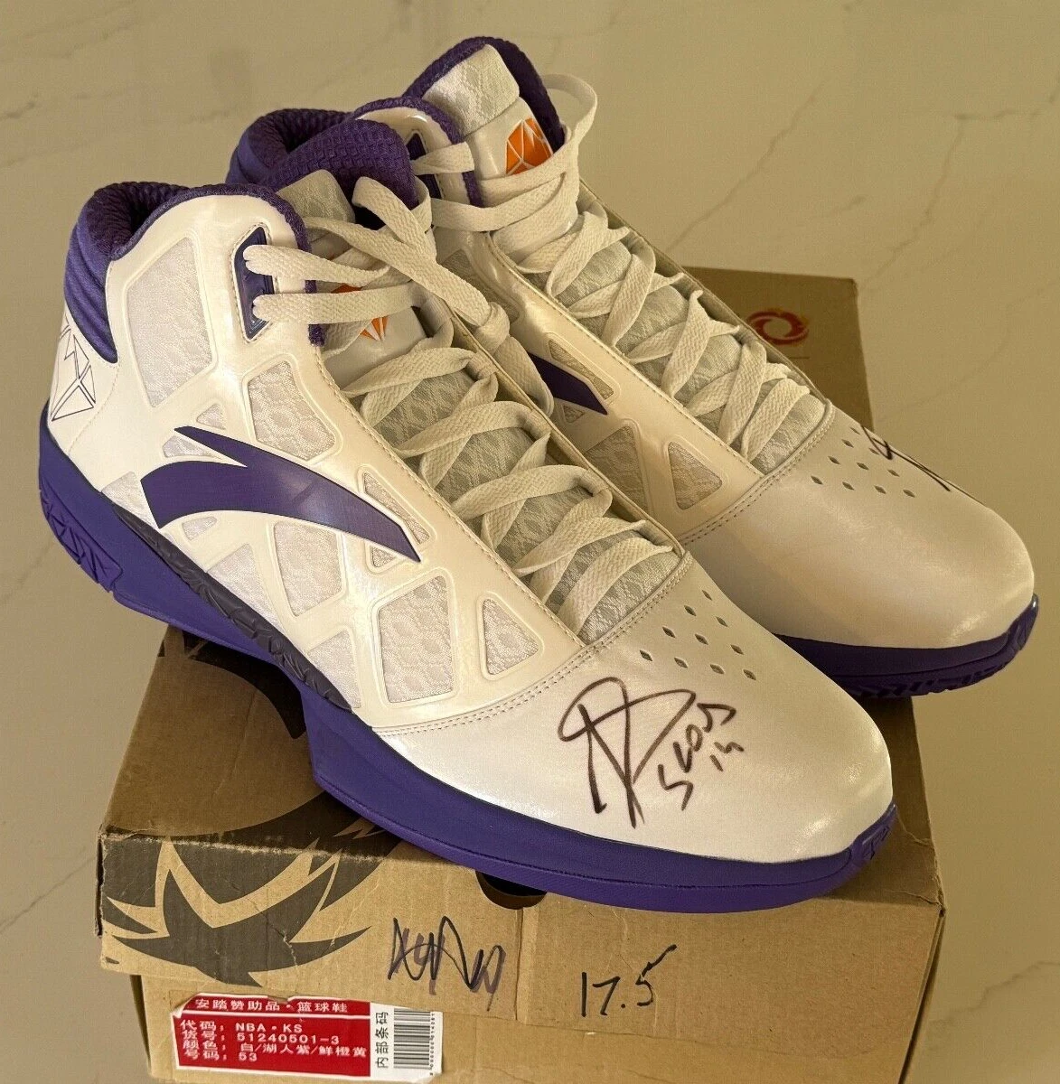 ANTA GEM LUIS SCOLA SIGNED BASKETBALL GAME SHOES PHOENIX SUNS 17.5