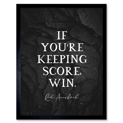 Gerahmter Wandkunstdruck Schiefer Zitat rot Auerbach Keeping Score Win 9 x 7 Zoll