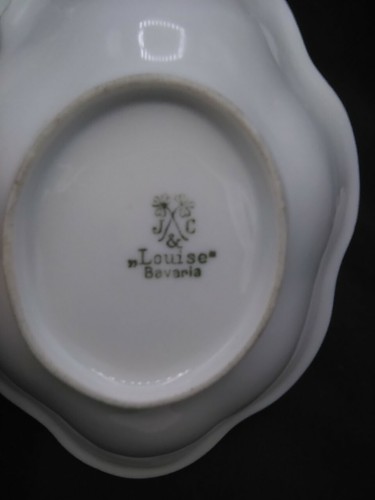 J & C Louise Limoges Pink Rose Floral & Gold Mayonnaise Dish & Underplate - Picture 3 of 6