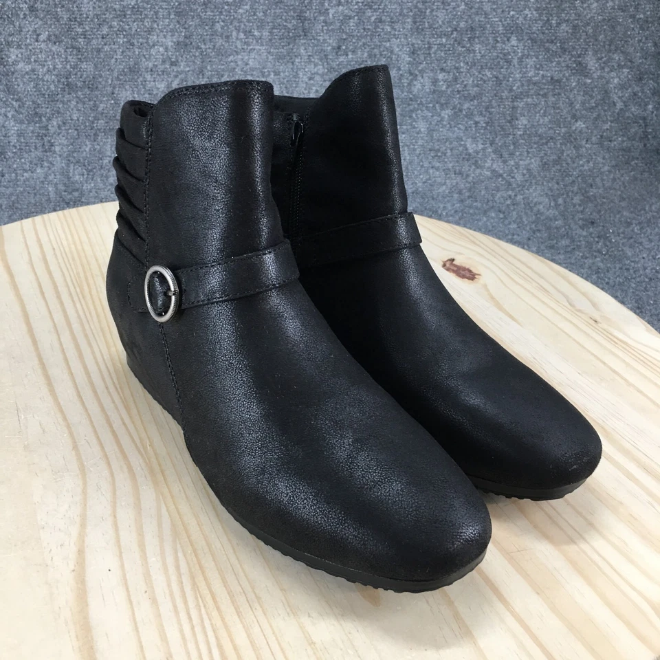 Baretraps 靴子女式 9.5 W Seema 踝靴黑色楔形侧拉链扣 — 第 3/4 张图片