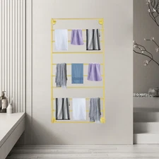 10 Tiers Modern Wall Mounted Scarf Tie Display Rack Towels Storage Rack Shelf