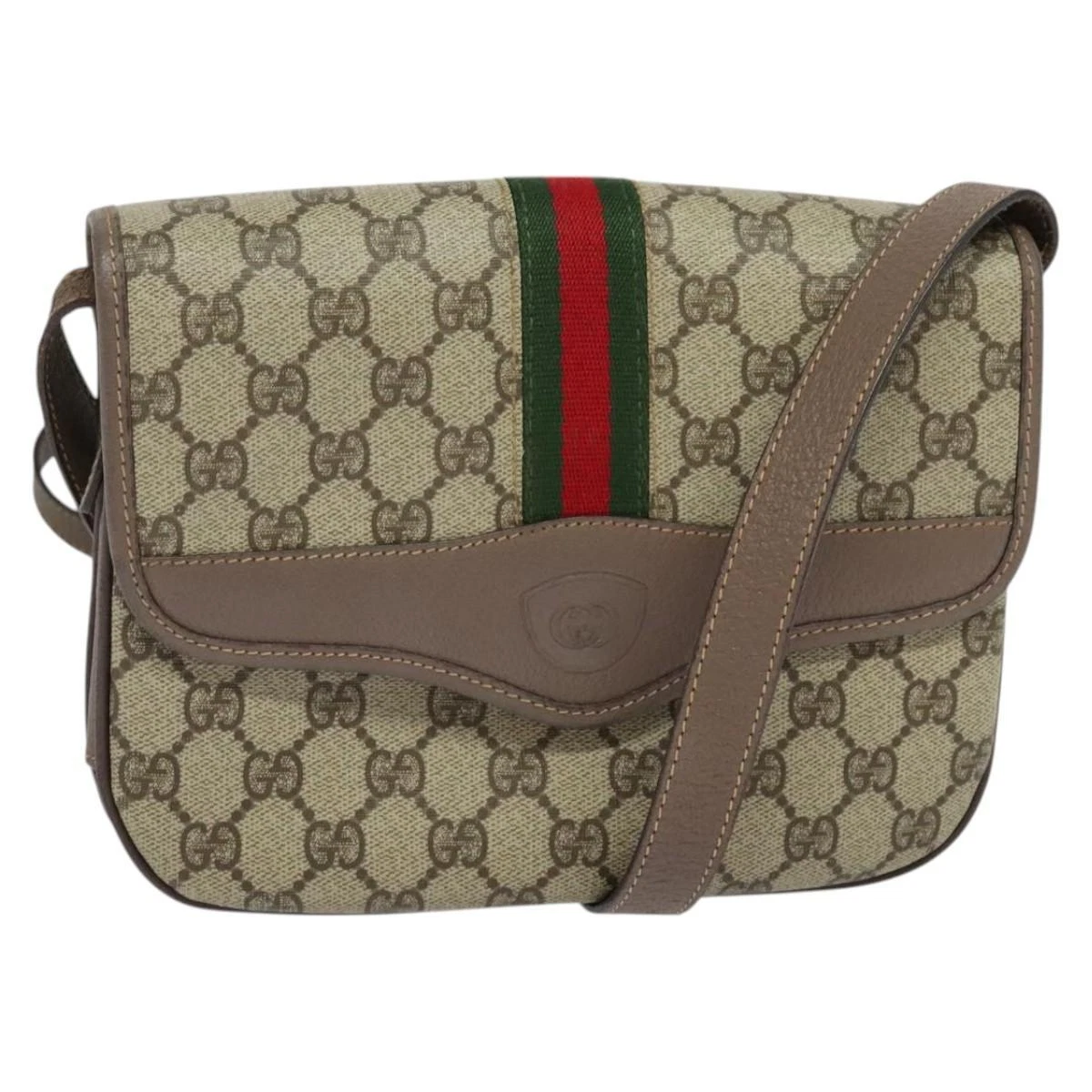 Sac GUCCI GG Supreme Web Sherry Line PVC beige or 001 113 6862 authentique ep8510