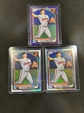 2024 Bowman Jackson Holliday 3 Card Lot Mojo PURPLE /250 & 2 Silver Base