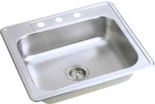 Dayton DJ125224 Elkay Drop-In Stainless Steel Sink with 6 1/2 Inch Bowl Depth