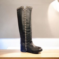 VIA ROMA 15 - STIVALE con borchie tonde nero SCONTO 50%