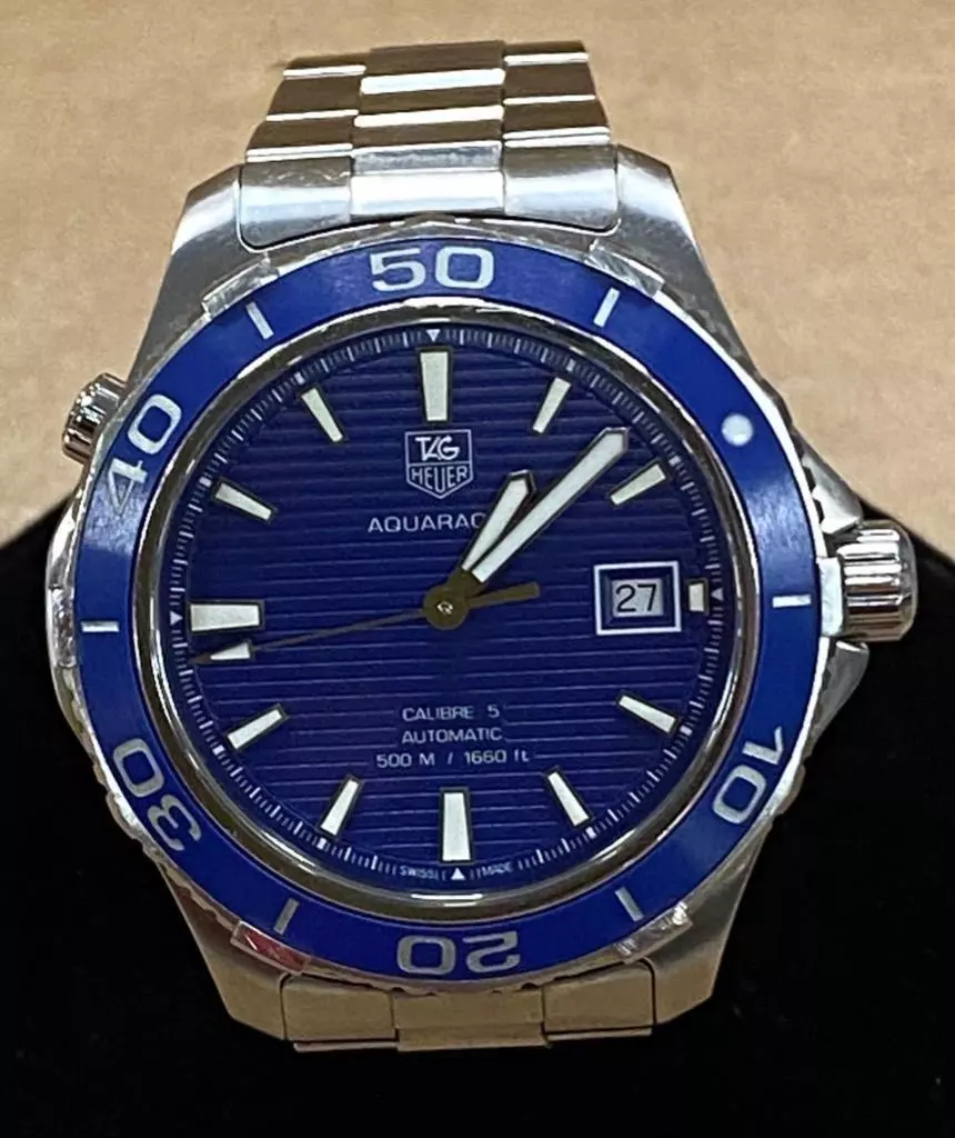 TAG HEUER AQUARACER CALIBRE 5 WAK2111 BLUE CERAMIC BEZEL 41mm 