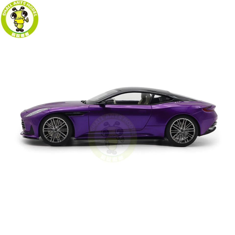 Coche de juguete modelo diecast Aston Martin DB12 DB 12 1/18 púrpura negro superior Foto 4 de 4