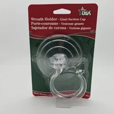 Adams Clear Giant Suction Cup Christmas Holiday Wreath Hanger Rated to 10LBS USA