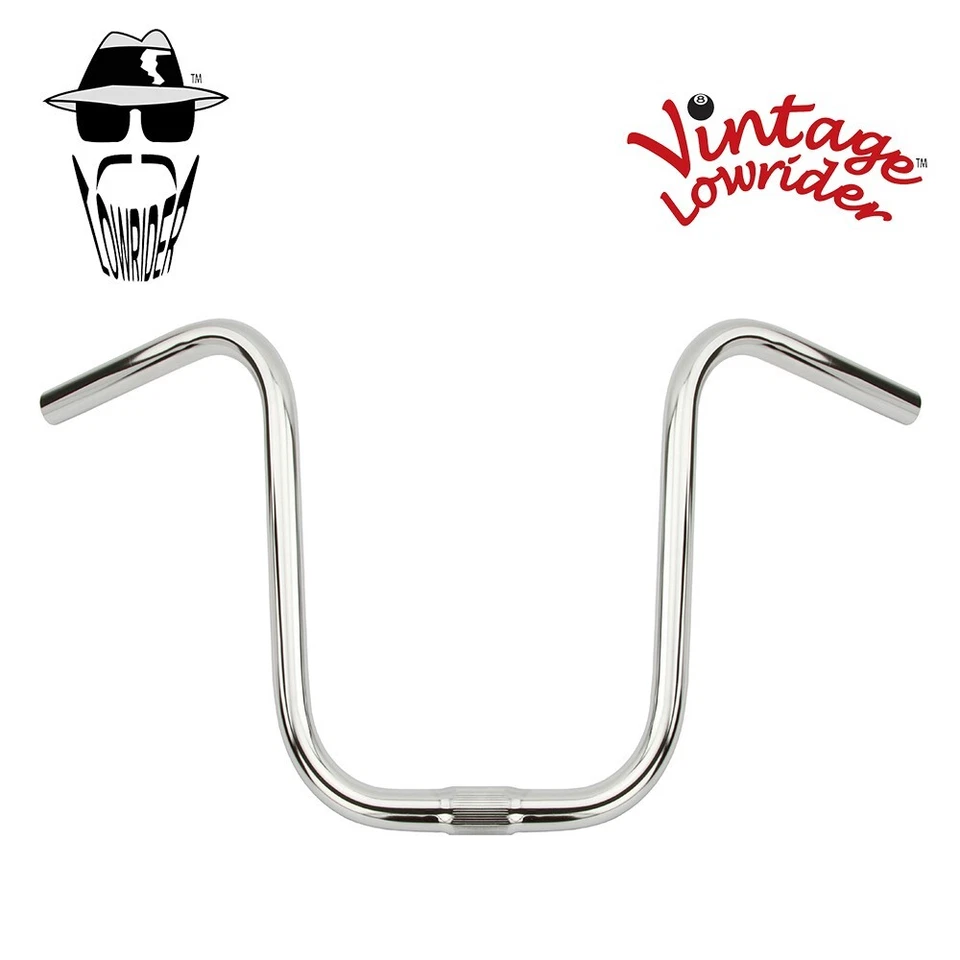 VINTAGE LOWRIDER Vtg Lowrider Bicycle Chrome U Handlebar 11" 25.4mm Chopper Cruiser Handle Bar