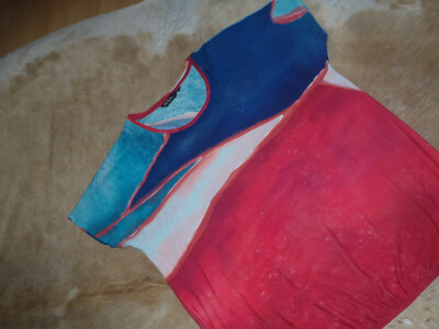 Ulla Popken women's shirt short sleeve colorful size 46/48 second hand look!!