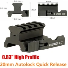 0.83" Quick Release Riser Mount 4 Slots Red Dot Base Adapter 20mm Picatinny Rail
