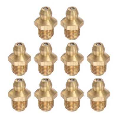 Brass Hydraulic Grease Fitting Assortment 5/16''-32 Thread 10mm Width 10Set