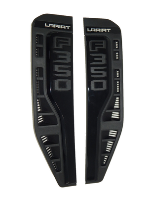 #ad #ad New OEM 23 26 Ford F 350 LARIAT Left Right Pair Set Fender Emblem Badge BLACK $189.99