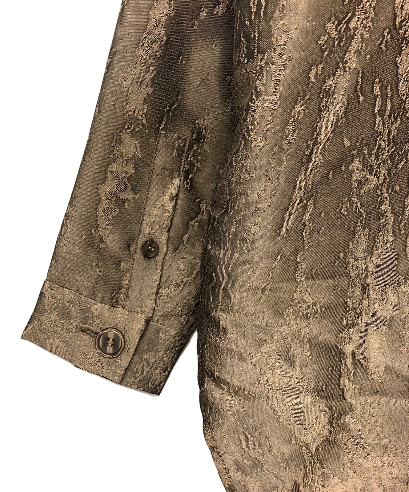 Ameri EMBOSS PATTERN SHEER SHIRT FREE Brown Mint - image 6