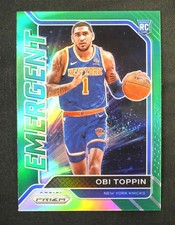 2020-21 Panini PRIZM Obi Toppin Emergent Green Prizm Rookie RC #17