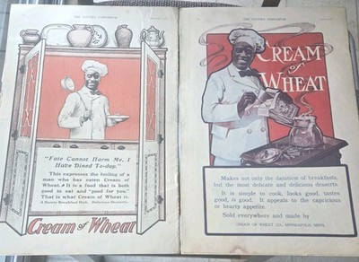 (2) Cream of Wheat 1902 Antique Print Ads Breakfast Cereal Full Page 11x16'' Good
