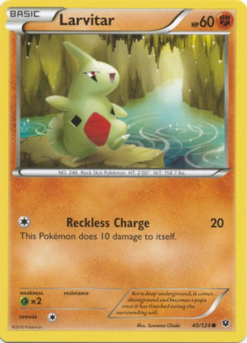 Larvitar - 40/124 - Common - Lightly Played