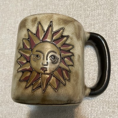 Stoneware Pottery Coffee Mug Moon Sun Stars Art Celestial southwest