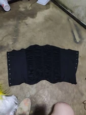 Black Ribbon Tie Corset Standard Size 
