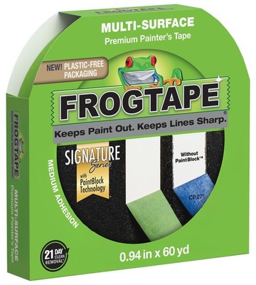 FrogTape Multi-Surface Painters Tape with 1 Roll, 0.94'' x 60 Yds, Green 