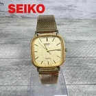 [As-Is] SEIKO Dolce 6030-5420 30mm Gold Dial Square Quartz Men vintage Watch JPN