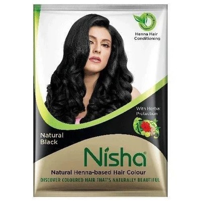10 x Nisha Hair Color Mehndi Natural Black 10 gm free shipping
