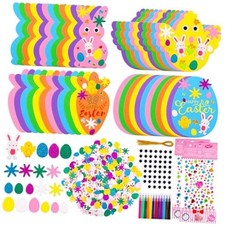 462 Piece Kids Easter Crafts Foam Decoration Kit DIY Bunny Egg Chick Carrot