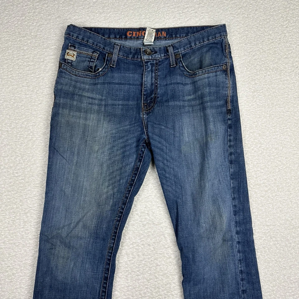 Pantalones de mezclilla azul occidental Cinch Ian para hombre talla 34x34 tiro medio pierna recta calce ajustado Foto 3 de 4