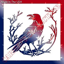Clear Plastic Stencil - Crow Raven MB116 6", 7" or 8"