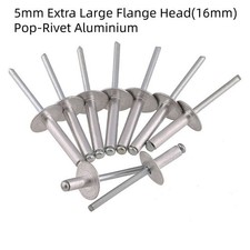 5mm Extra Large Flange Head(16mm) Pop-Rivet Aluminium/Steel Open Blind