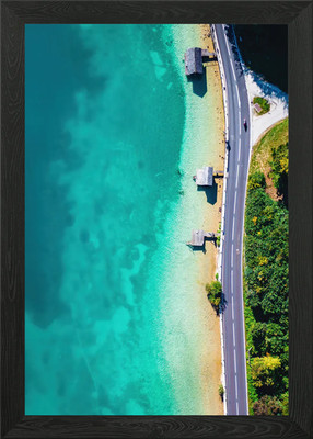 Luftaufnahme Attersee, Salzkammer gerahmtes Wandbild Poster Leinwanddruck Bild
