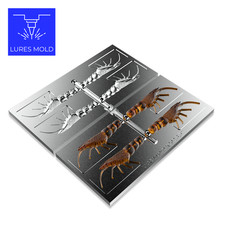 Bait DIY Fishing Mold Soft Plastisol Creature Shrimp K202 3.5inch