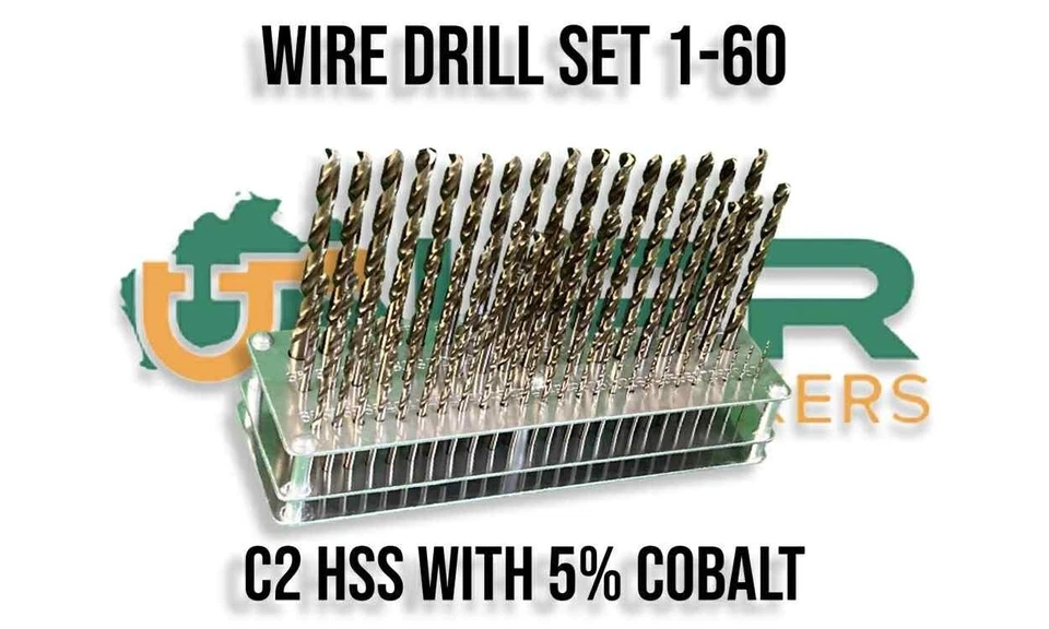 Number Drill Set - HSS (C2) with 5% Cobalt / Wire Drill Set (60pc) - 1 to 60 