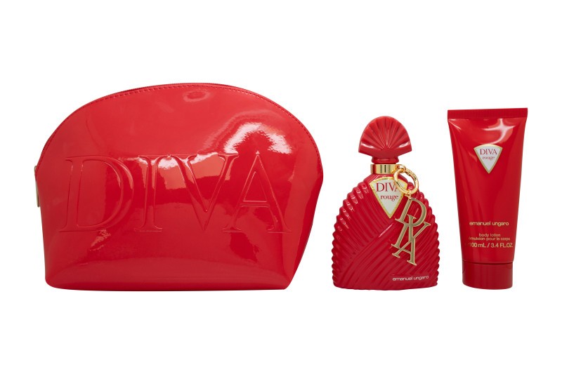 Emanuel Ungaro Diva Rouge Gift Set: EDP 100ml - Body Lotion 100ml - Pouch - Image 4