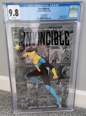 Invincible #1 CGC 9.8 Black Foil Variant Skybound Vault Ltd 200 copies UK Seller