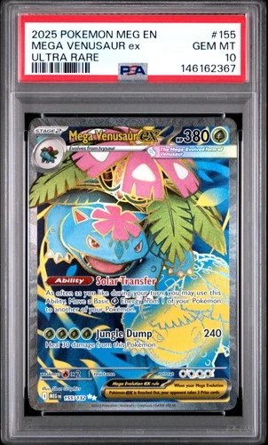 2025 POKEMON MEG EN-MEGA EVOLUTION ULTRA RARE #155 MEGA VENUSAUR EX PSA 10