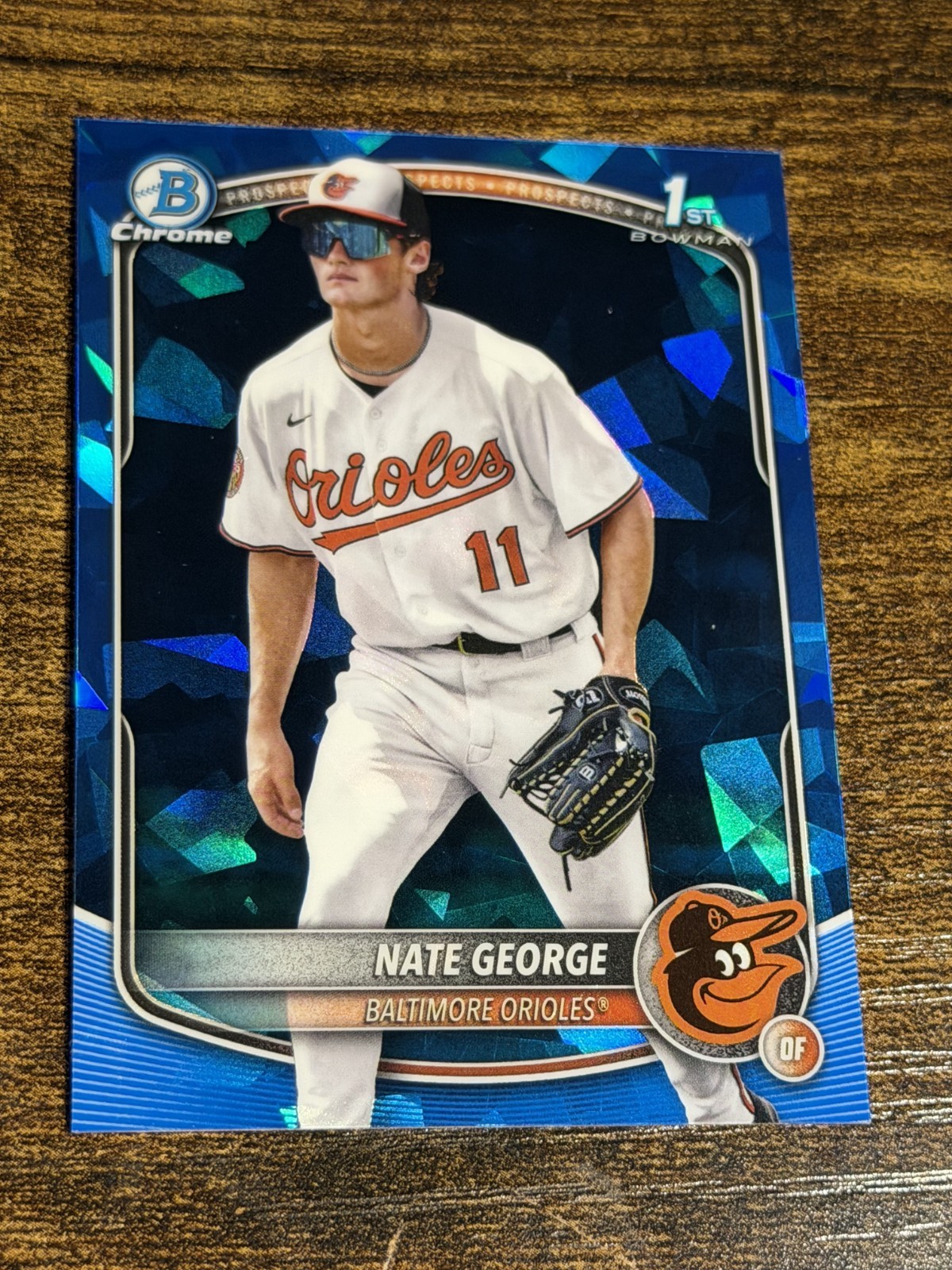 NATE GEORGE 2025 Bowman Chrome #BCP-184 Orioles 1st Sapphire Refractor