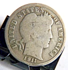 1911-S Barber Dime - Actual Coin Shown - Free Shipping