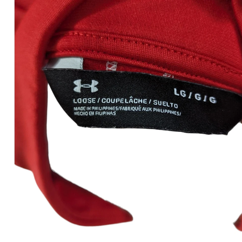 Sudadera Under Armour Cadillac Roja Blanca 1/4 Cremallera Para Hombre Talla Grande Pullover Foto 4 de 4