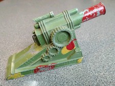 Vintage Barclay Die-Cast Toy Cannon Spring-Loaded Works USA War Artillery