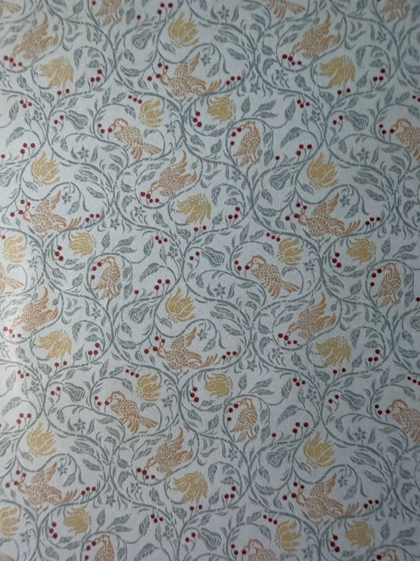 Dollhouse Wallpaper 1/2” Scale Birds And Berries  3pc